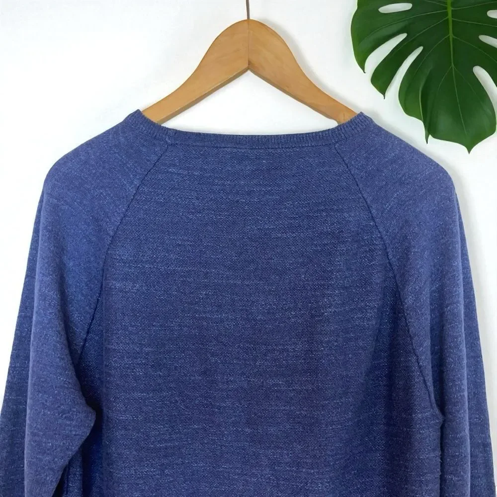 J. Crew Rugged Cotton Long Sleeve Sweater in Heathered Indigo